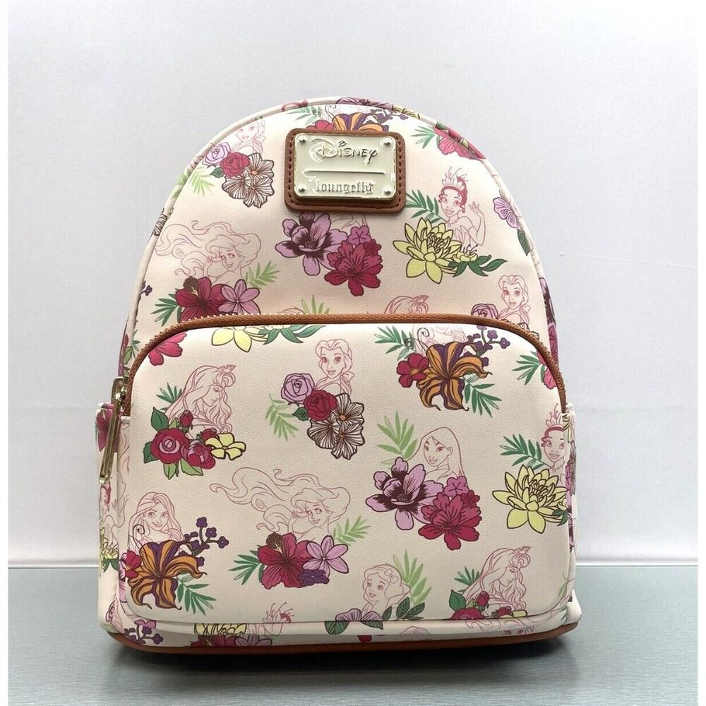 LOUNGEFLY DISNEY PRINCESS FLOWERS MINI BACKPACK - Picture 8 of 15